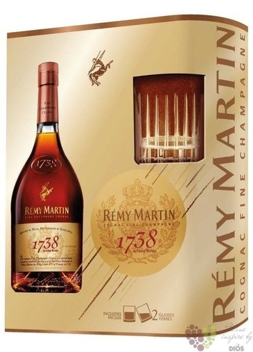 Remy Martin  1738 Accord Royal  glass set Fine Champagne Cognac 40% vol.  0.70 l