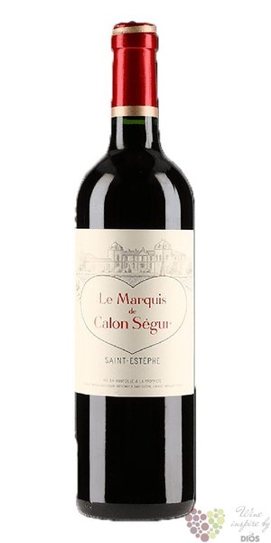 Marquis de Calon Sgur 2017 Saint Estephe 2nd wine Chateau Calon Sgur  0.75 l
