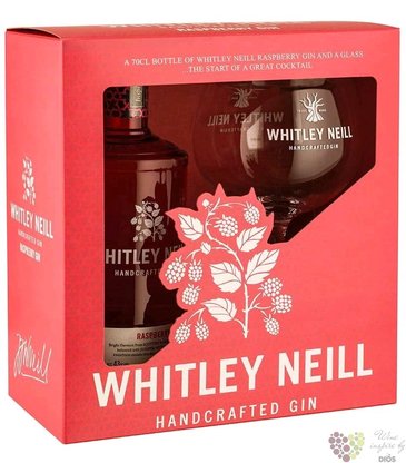 Whitley Neill  Raspberry  glass set British flavored gin 43% vol.  0.70 l