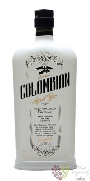 Colombian Dictador  Ortodoxy  gin aged in rum barrel 43% vol.  0.70 l