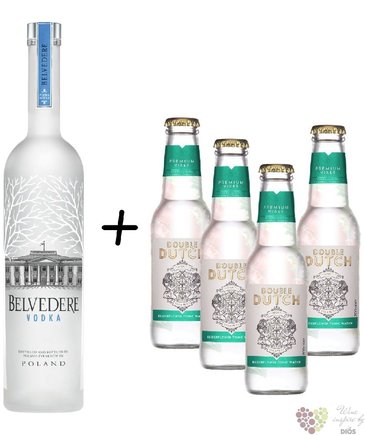 Belvedere  Pure 4xDouble dutch set  premium Polish vodka 40% vol.  0.70 l