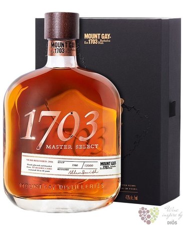 Mount Gay  1703 Old cask selection  aged rum of Barbados 43% vol.  0.70 l