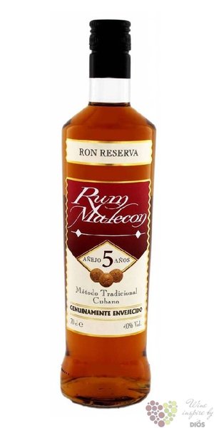 Malecon  Reserva  aged 5 years Panamas rum 40% vol.  0.70 l