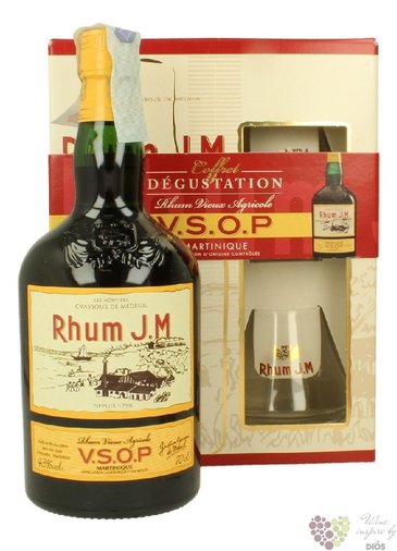 J.M Rhum  VSOP  glass set Martinique rum 43% vol.   0.70 l