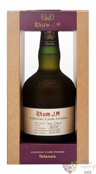 J.M Rhum  Cognac Delamain cask finish  aged Martinique rum 40.5%vol.  0.50 l