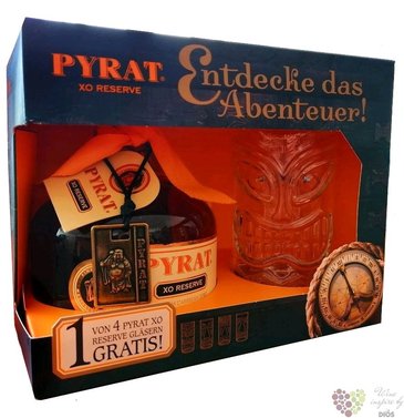 Pyrat  XO Reserve  glass set of unique rum of Anquila 40% vol.  0.70 l