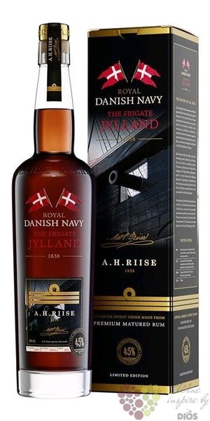 A.H. Riise Royal Danish Navy  the Frigate Jylland  Virginia island rum 45% vol.  0.35 l