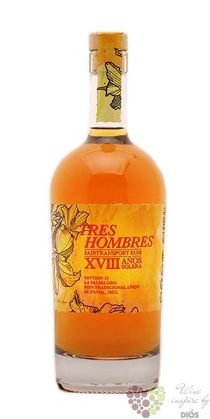 Tres Hombres batch 12  la Palma  aged 18 years old Canarian rum 42.2% vol.  0.70 l