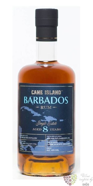 Cane Island single estate  Foursquare  aged 8 years Barbados rum 43% vol.  0.70 l