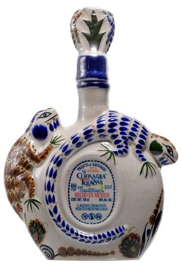 la Cofradia reposado  edition Iguanas  100% of Blue agave Mexican tequila 40%vol.    0.70 l