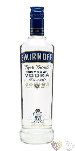 Smirnoff  Blue no. 57  Triple distilled Premium Russian vodka 50% vol.   0.70l