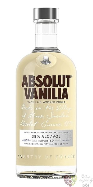 Absolut flavor  Vanilia  country of Sweden Superb vodka 38% vol.    0.70 l