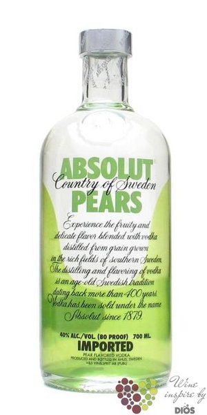 Absolut flavor  Pears  country of Sweden Superb vodka 40% vol.  0.70 l