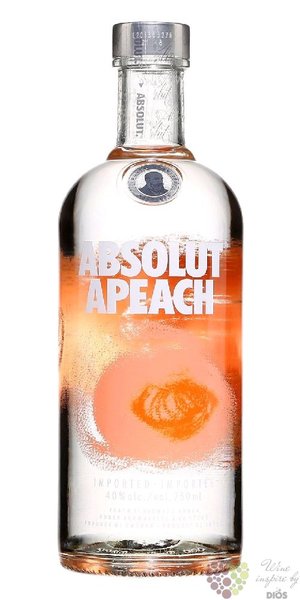 Absolut flavor  Apeach  country of Sweden superb vodka 40% vol.  1.75 l