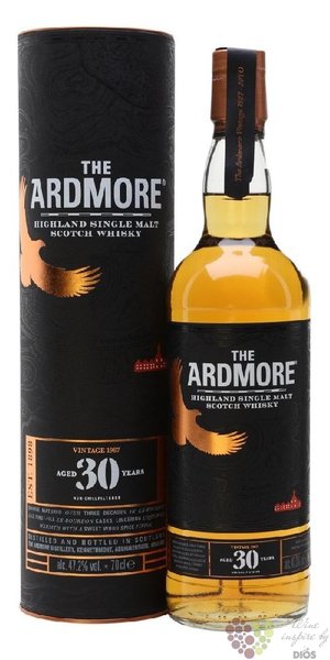 Ardmore  Limited editon of 1987  30 years old single malt Highland whisky 47.2% vol.  0.70 l
