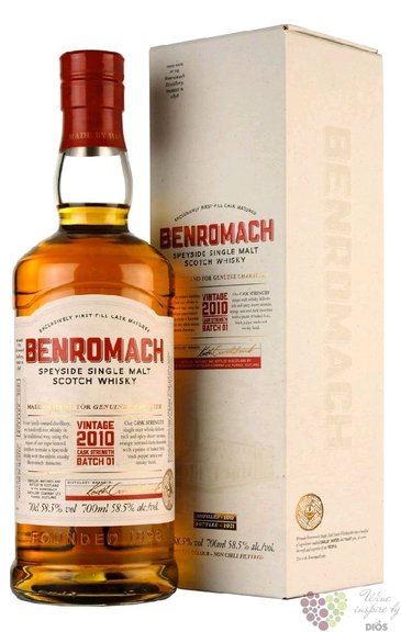 Benromach  Vintage Cask strength  2010 Speyside whisky 58.5% vol.  0.70 l