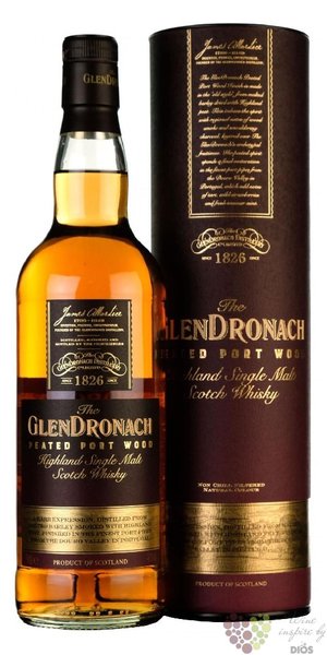 GlenDronach  Peated Port wood  single malt Highland whisky 46%vol.  0.70 l