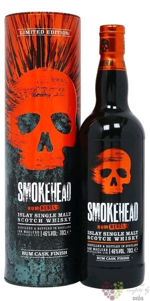 Smokehead Rum cask  Rebel  single malt Islay whisky by Ian MacLeod 46% vol.  0.70 l