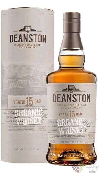 Deanston  Organic  aged 15 years single malt Highland whisky 46.3% vol.  0.70l