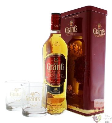 Grants  Family reserve  2 glass metal box pack finest Scotch whisky 40% vol.0.70 l