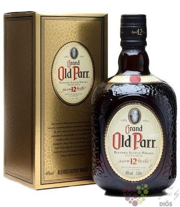 Old Parr  Grand  12 years old extra rich blended Scotch whisky 43% vol.    1.00 l