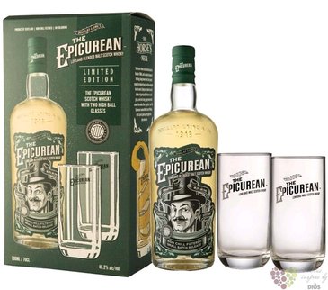 Douglas Laing  the Epicurean  gift set Lowland blended malt whisky 46.2% vol.  0.70 l