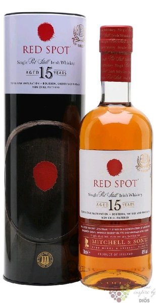 Red Spot aged 15 years Pure pot still Irish whiskey Mitchell &amp; Son 46% vol.  0.70 l