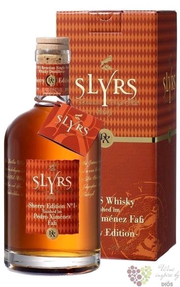 Slyrs  Sherry PX edition no.1  single malt Bavarian whisky 46% vol.  0.35 l
