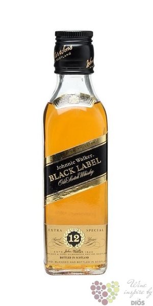 Johnnie Walker  Black label  12 years old premium blended Scotch whisky 40% vol.   0.20 l
