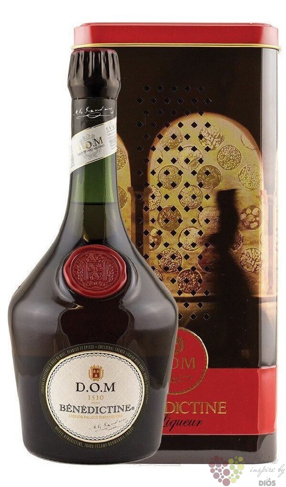 D.O.M. Benedictine metal Dios exclusive 40% herbal French likérové Vinotéka,víno | 0.70 - liqueur box Pálenky vol. l ancient