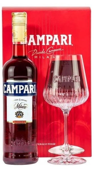 Campari  Bitter  glass set Italian herbal liqueur 25% vol.  0.70 l
