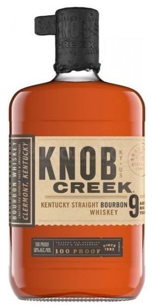 Knob Creek  Patiently aged  aged 9 years of small batch bourbon whiskey 50% vol.   0.70 l