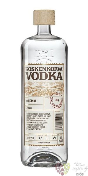 Koskenkorva  Original  premium plain vodka of Finland 40% vol.  1.00 l