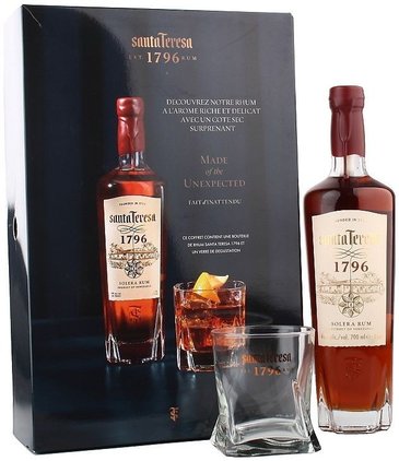 Santa Teresa  Solera 1796 glass set  aged Venezuelan rum  40% vol.  0.70 l