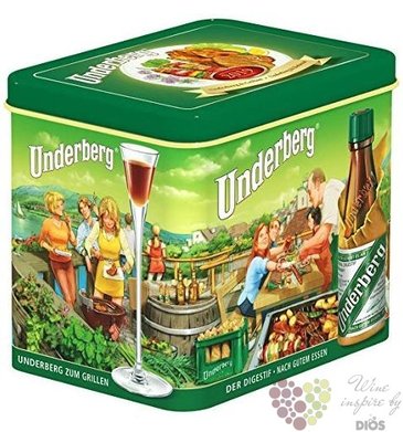 Underberg metal box unique German herb liqueur 44% vol. 15 x 0.02 l
