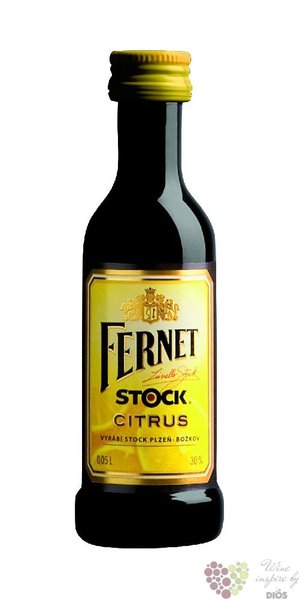 Fernet Stock „ Citrus ” Bohemian herbal liqueur 27% vol. 0.05 l