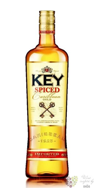 Key „ Spiced gold ” Caribbean flavored rum by Stock Božkov 35% vol.   1.00 l