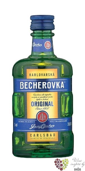 Becherovka  Original  since 1807 Jan Becher Carlsbad 38% vol.    0.05 l