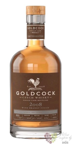 Gold Cock 2008  Brandy cask finish  Moravian whisky 58.6% vol. 0.70 l