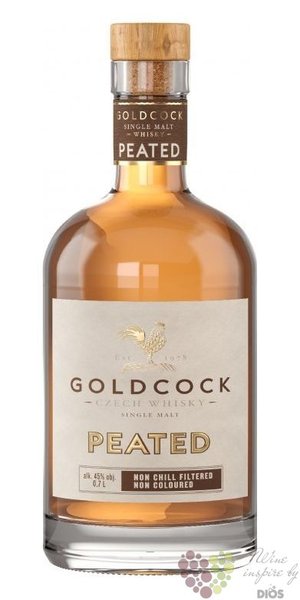 Gold Cock  Peated  single malt Moravian whisky 45% vol.  0.70l