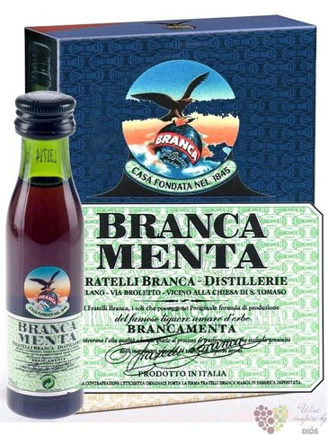 Branca  Menta  original herbal liqueur by Fratelli Branca 28% vol. 3x0.02 l