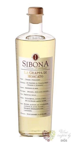 Grappa single grape  di Moscato  linea Graduata Sibona Antica 40% vol.  1.50 l