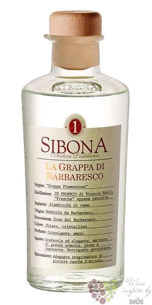 Grappa single grape di Barbaresco linea Graduata Sibona Antica 40% vol.  0.50 l