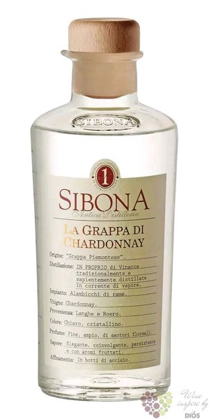 Grappa single grape di Chardonnay linea Graduata Sibona Antica 40% vol.  0.50 l