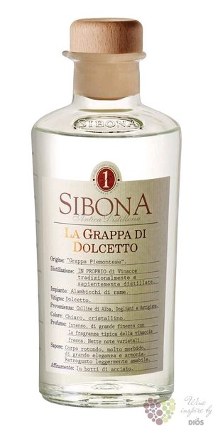 Grappa single grape di Dolcetto linea Graduata Sibona Antica 40% vol.  0.50 l