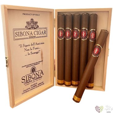 Grappa  Cigars set  wood Box antica distilleria Sibona 40% vol.  6x 0.05 l