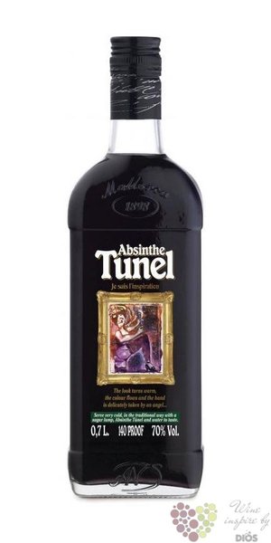 Tunel „ Black ” 2 glass pack premium Spanish absinth 70% vol.    0.35 l