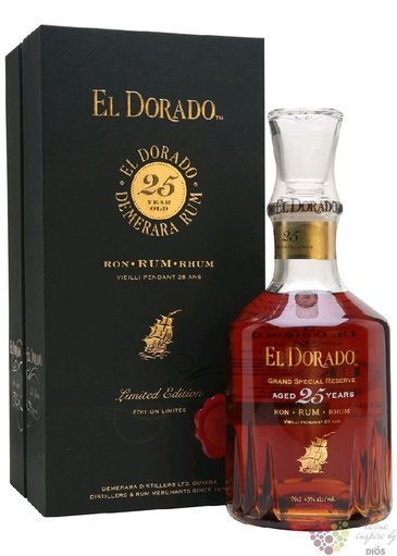 el Dorado  Luxury cask aged 1988  aged 25 years rum of Guyana by Demerara 43%vol.  0.70 l