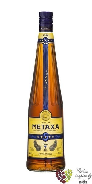 Metaxa 5 *  Classic stars  premium Greek wine brandy 38% vol.    1.00 l