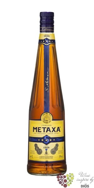 Metaxa 5 *  Classic stars  premium Greek wine brandy 38% vol.    0.50 l
